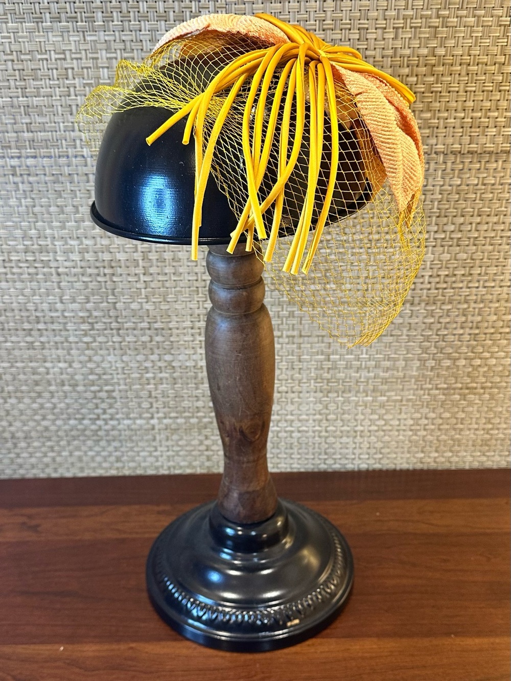 🌟HP🌟VTG 1950s/60s "New Old Stock" Peachy Floral Fascinator ILGWU Union USA Made - Picture 7 of 10